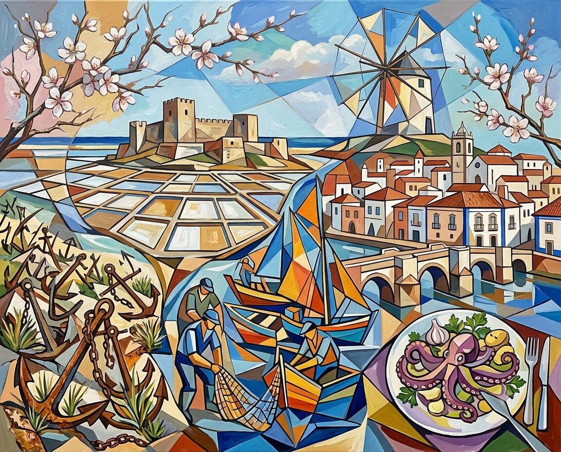 Castro Marim im Stil von Picasso